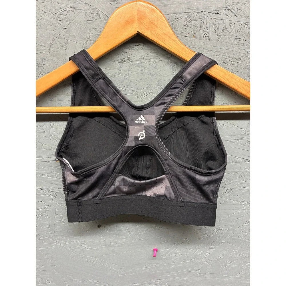 Adidas x Peloton Sports Bra Primegreen Graphic Racerback Women's Size XS Black